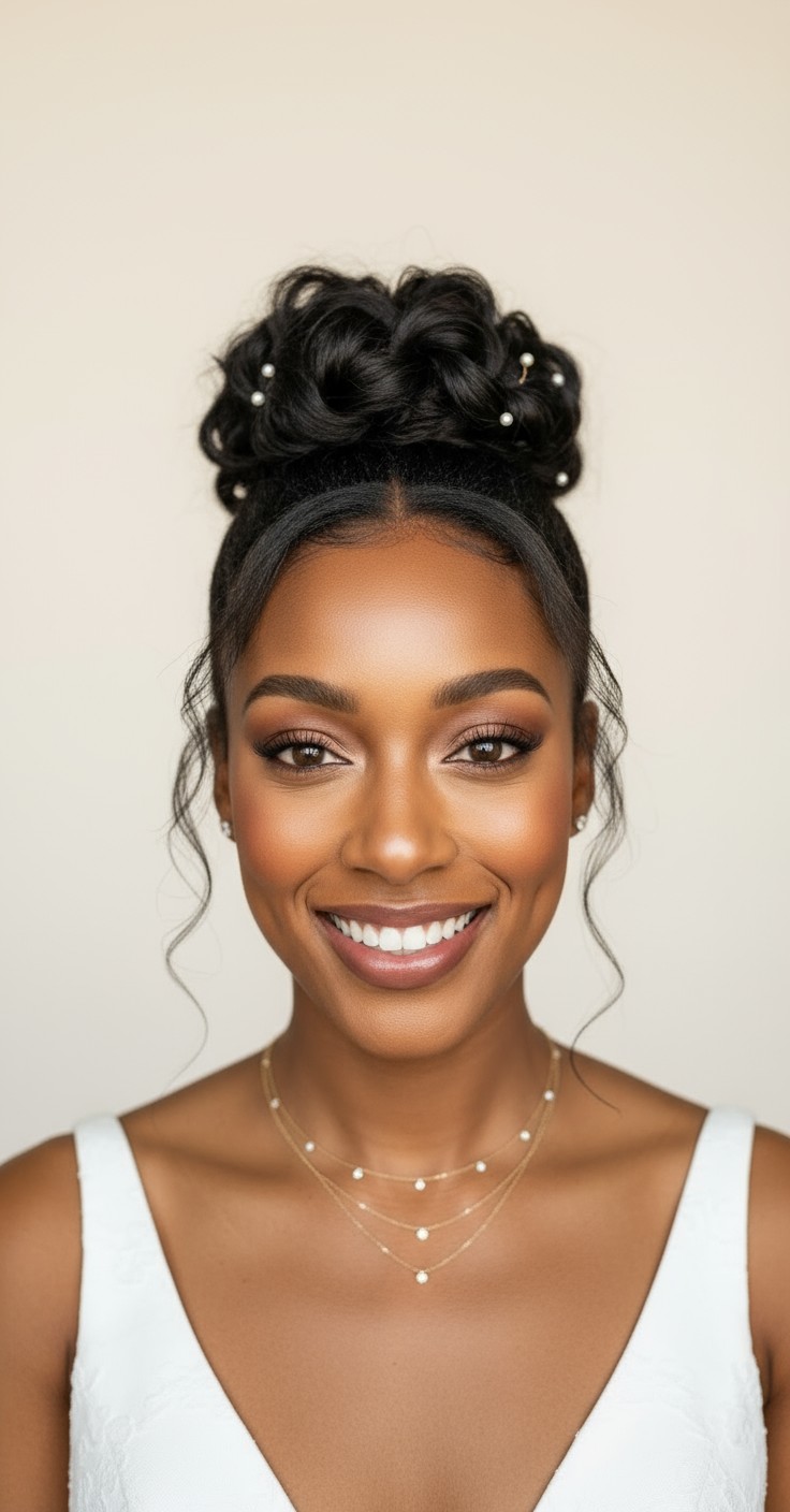 After Messy Bun Bridal Hairstyle